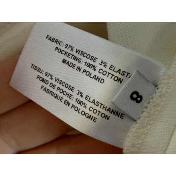 Proenza Schouler Womens Cream Trousers Size 8 Viscose Blend Tailored Fit Classic - Picture 5 of 7